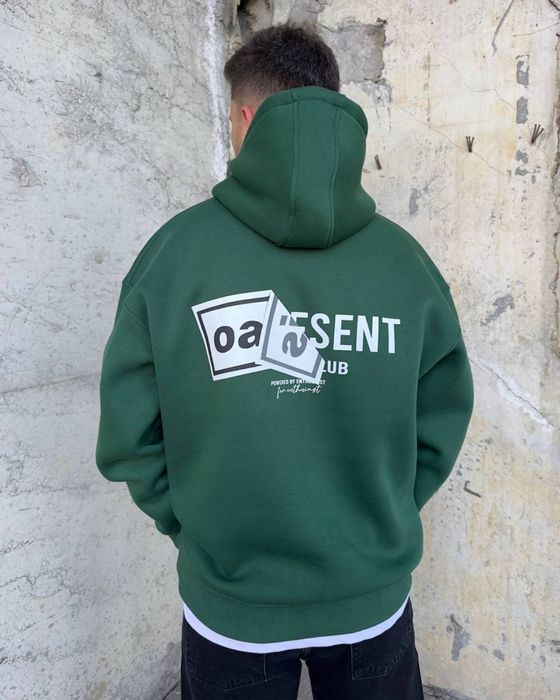 Чоловіче худі на флісі, Oasis, худи мужской, Білий, Зелений та Чорний