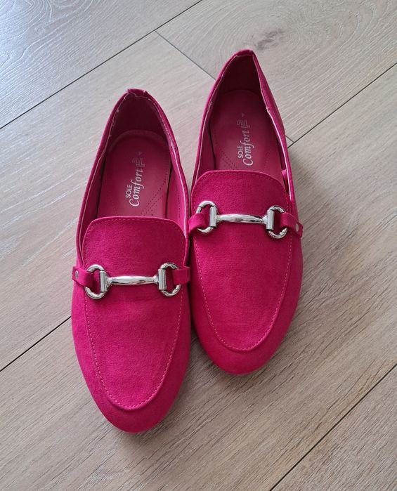 Mokasyny TU r.37 fuksja eleganckie wygodne