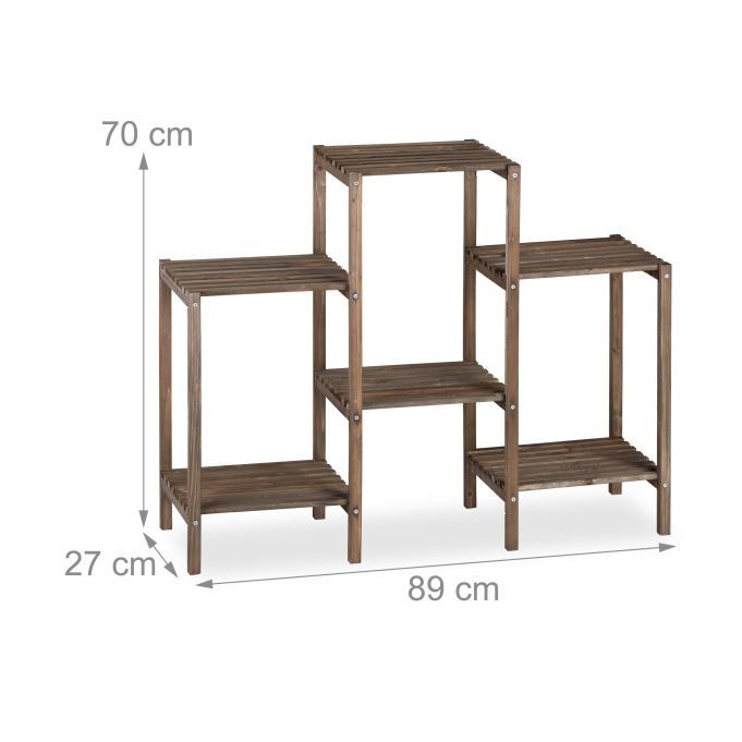 Stojak na kwiaty z drewna brązow