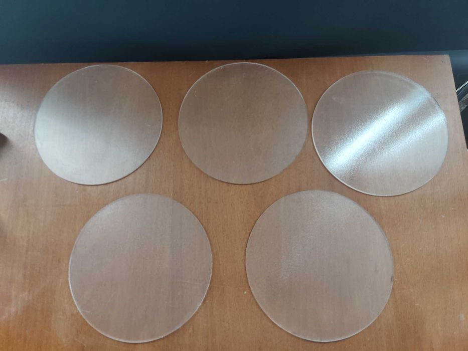 tampos de vidro circulares x5