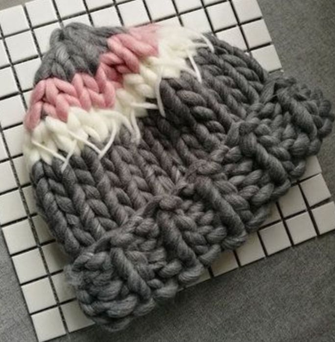 Шапка шерстяна вовняна меринос сіра