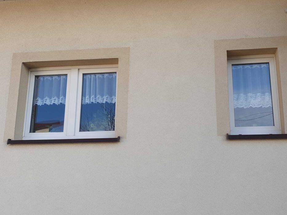 Okna drzwi balkonowe PCV białe 18szt  profil Rehau 2 szyby + rolety