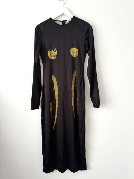 ZARA satynowa sukienka midi maxi