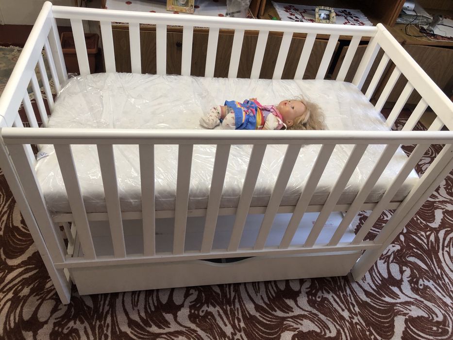 Дитяче ліжко соня лд 13 з маятниковим механізмом і шуфлядою для білизн