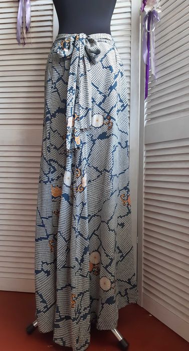 Шелковая макси юбка 100% шелк на завязках в этно стиле leifsdottir