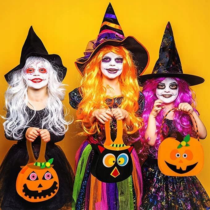 Zestaw Torebek na Słodycze Halloween Filcowe 4 sztuki
