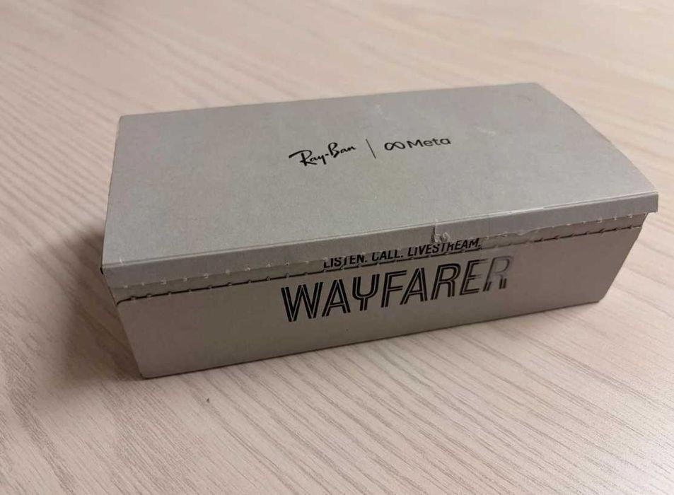 Okulary przeciwsłoneczne Ray-Ban Meta Wayfarer Smart – oprawki w standardowym rozmiarze w błyszczącej czerni z zielonymi szkłami G-15