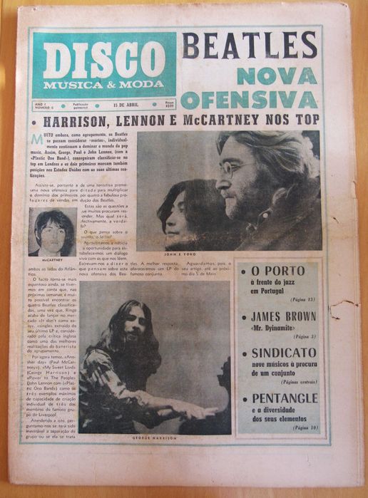 Jornal Disco Música e Moda, Beatles, 1971