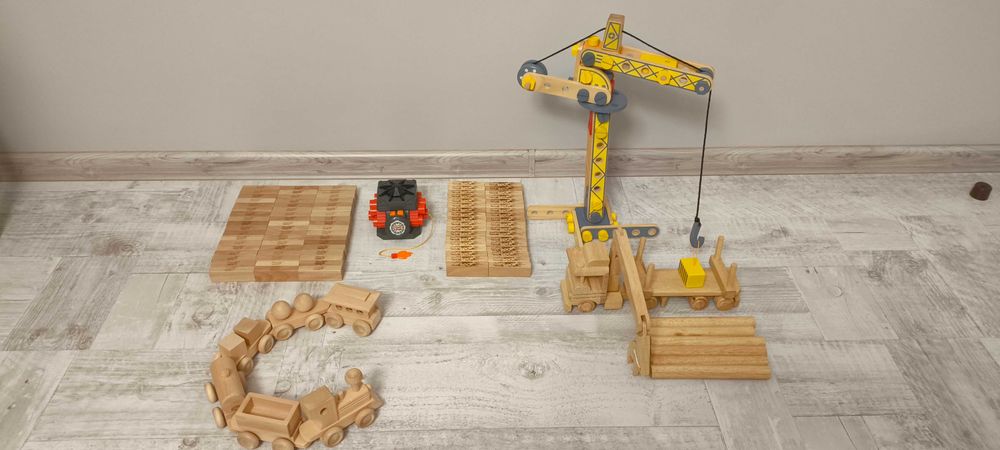 Drewniany zestaw Jenga, Jenga BOOM, Ciężarówka, Pociąg, Dźwig i inne.