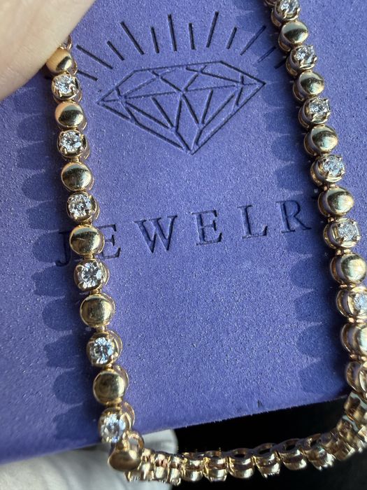 Золотой браслет с бриллиантами 17см