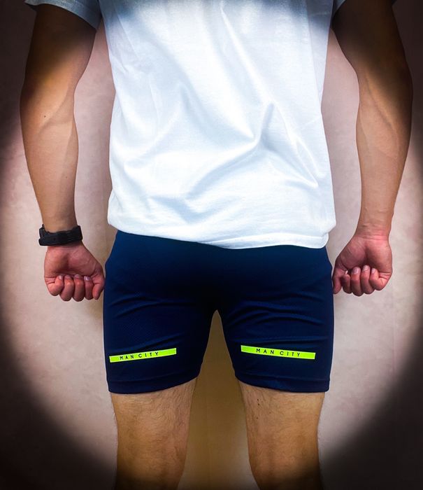(XS) Man City Puma Nowe Granatowe Męskie Szorty Sportowe Spodenki