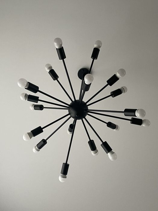 Żyrandol czarny LOFT 18-ramienny