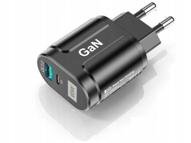 Ładowarka Sieciowa Szybka 65w Gan Usb Usb-c Pd Qc 3.0 Mocna Uniwersaln
