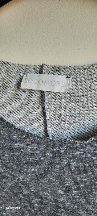 Dresowa asymetryczna  tunika z cekinową kieszenią