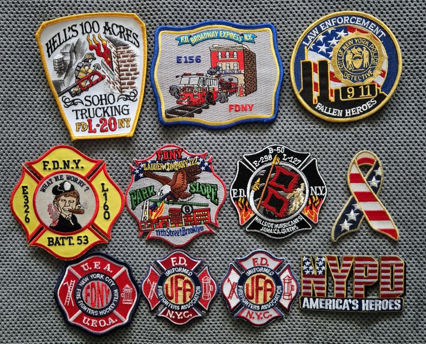 Unikatowy zestaw naszywka Straż  Pożarna  NYFD USA Nowy Jork Policja