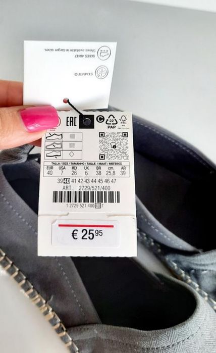 Zara новые  хлопковые эспадрильи