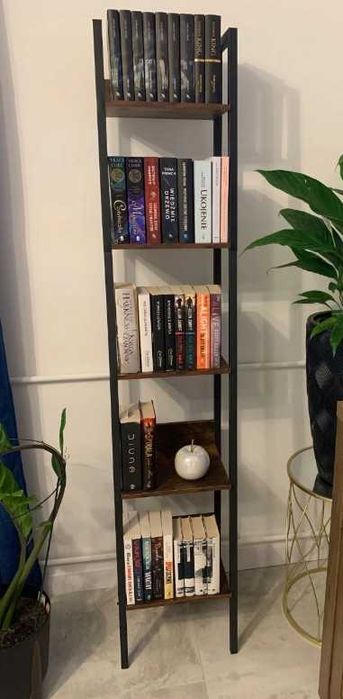 Regał Półka Słupek Loftowy Wąski na Książki Dekoracje Rustykalny 170cm