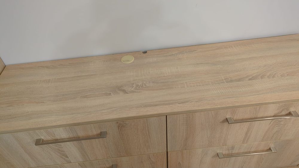 Komoda dąb sonoma – 160 cm – 4 duże szuflady