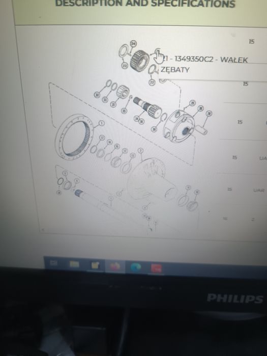 Koło zębate dyferencjał case magnum case mx