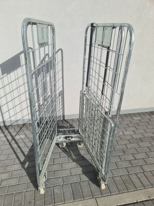 Wózki siatkowe 2 scienne gniazdowe rollkontenery na kółkach
