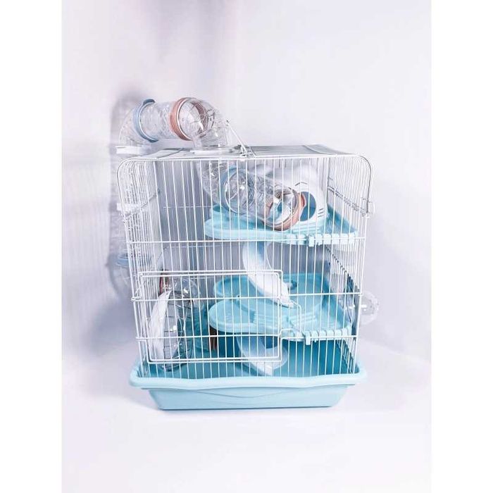 Просторная клетка для хомяков AV012B. Яркие цвета! 36х27х41см