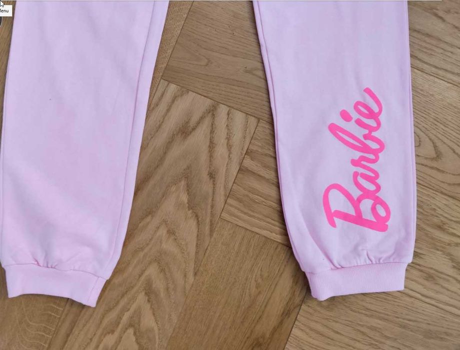 Nowe spodnie dresowe S 36 Barbie pudrowy róż bawełniane
