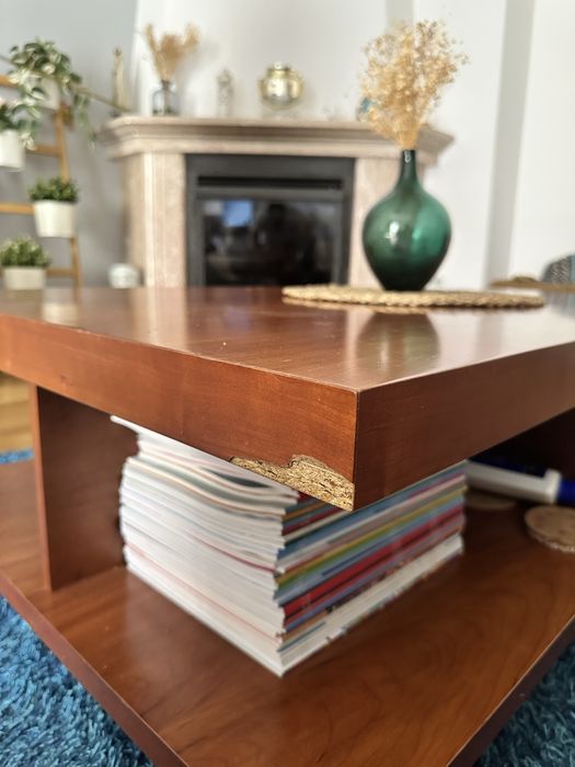 Mesa de centro de sala madeira maciça