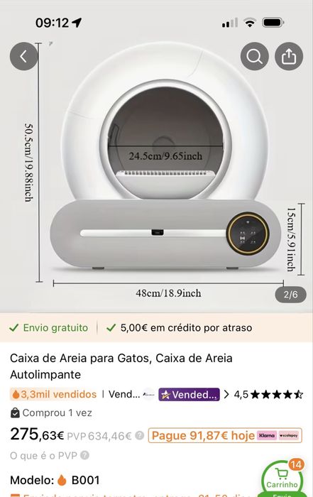 Venda caixa de areia automatica