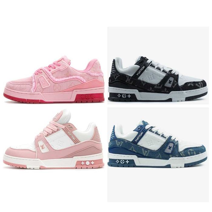 Женские кожаные кроссовки Louis Vuitton Trainer LV луи витон трейнер