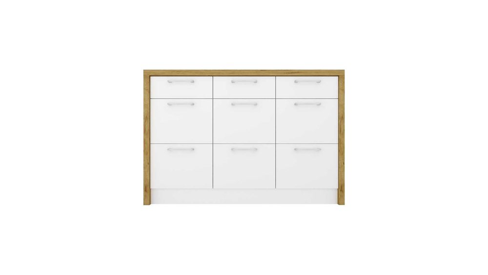 Wyspa kuchenna z szafkami z szufladami 127x80x86 BIAŁY/ARTISAN