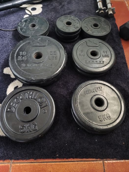 62 kgs discos de musculação