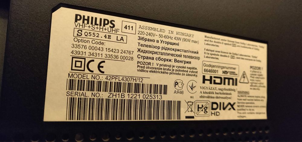 Tv Led 42” Philips 3D Smart para Peças