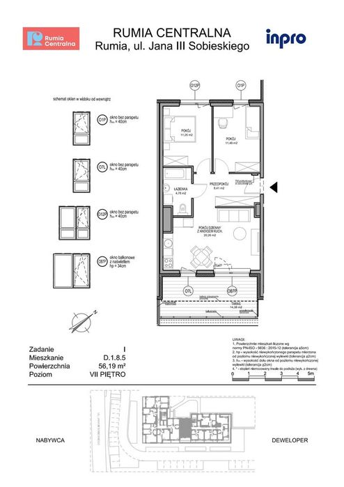 3-pokojowe mieszkanie 56 m² + taras Bez Pośredników - Widok 2