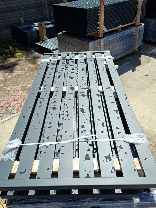 Przęsło palisadowe 250x110 grafit struktura palisada 100 mm