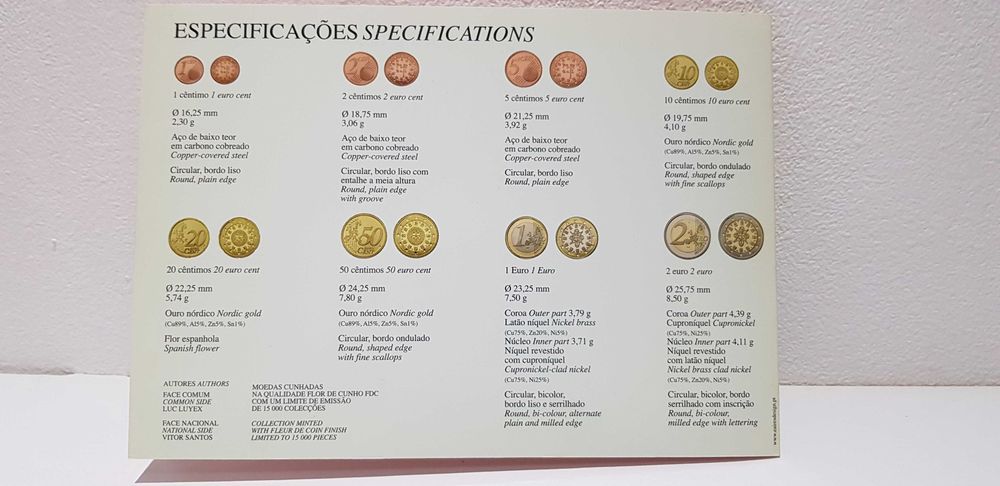 Série de moedas de Euro Anual 2005 "Bebé" Flor do cunho