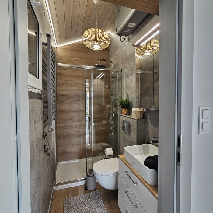 Dom 70m² mobilny na kołach  Wyposażony Nowy  + taras z jacuzzi