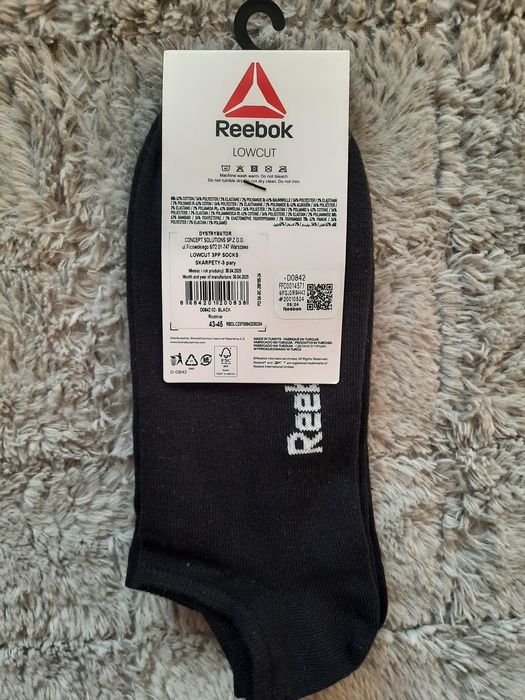 Skarpety Reebok 3-pak rozm 43-45