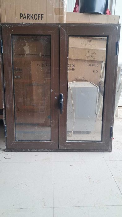 2 Janelas Alumínio castanho com vidro duplo