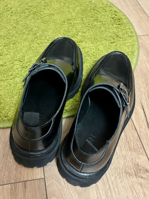 Loafery Półbuty ZIGN, Rozmiar 41, Czarne Gruba Podeszwa