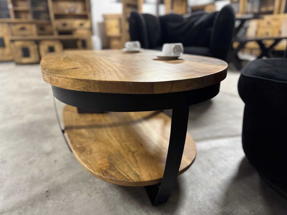 Wyjatkowy Eliptyczny stolik do salonu, kawowy... styl LOFT  nowy F-Vat