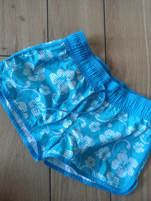 Spodenki szorty plażowe dziewczęce regulacja hawajskie sportowe turkus