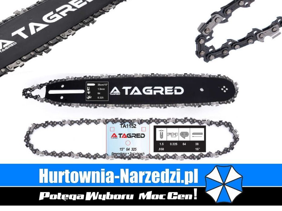 Prowadnica 18"/45cm 0,325" 1,5mm 72 + 2 łańcuchy prowadnica husqvarna