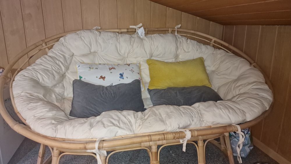 Sofá Papasan em Madeira de Bambu - Novo