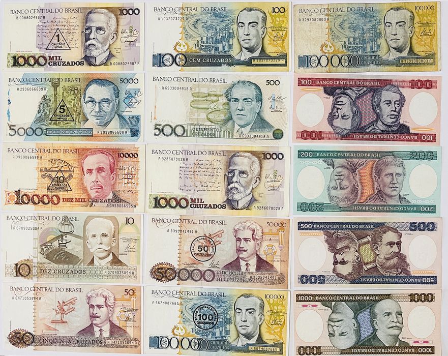 Бразилия коллекция банкнот 1953-2023