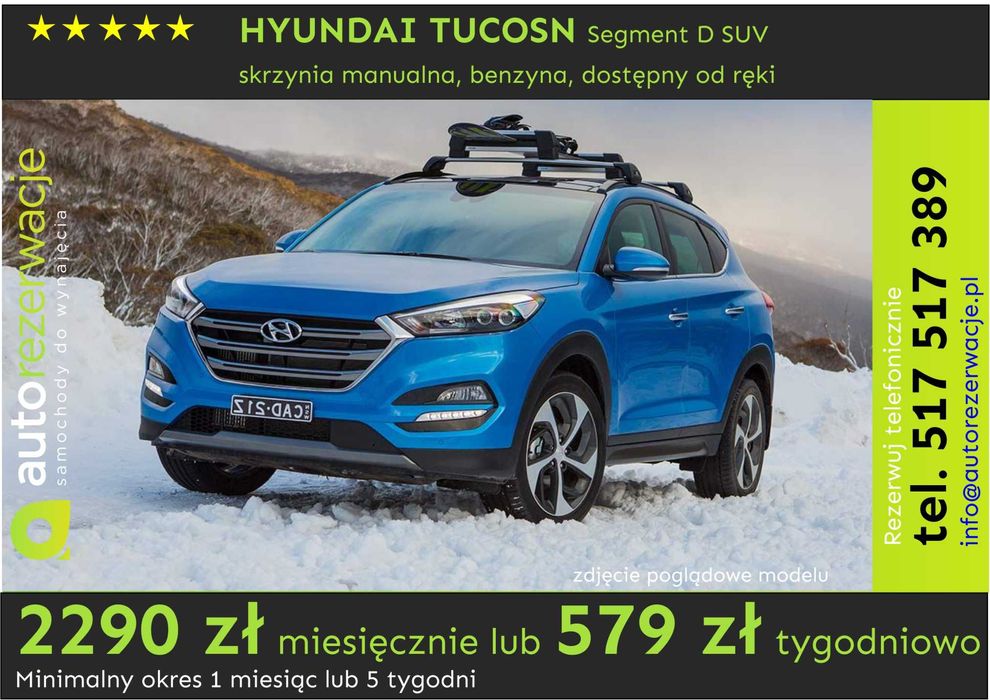 Wynajem wypożyczenie samochodów/aut za 1299 za 30 dni lub 339 co 7 dni