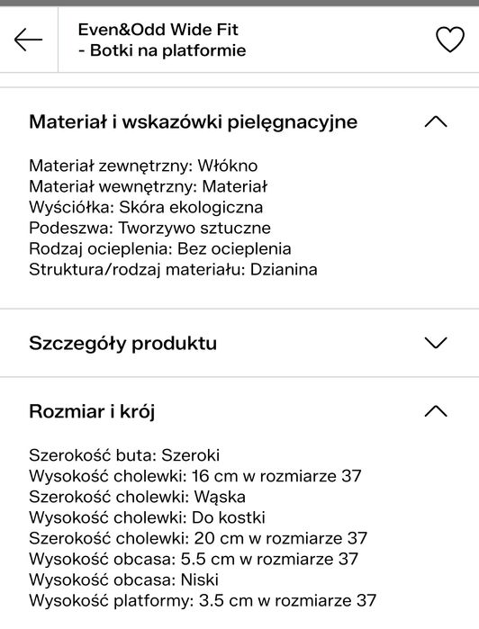 Botki za kostkę w stylu skarpety Even & Odd Wide Fit