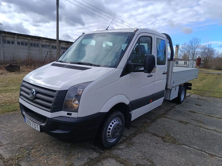 Volkswagen Crafter 2.0 TDI 163kM DOKA+ 6 osób 2014 rok HAK (uciąg 3.5T) DMC 3.5T BEZ WKŁADU FINANSOWEGO, GOTOWY DO PRACY!  wersja skrzynia z podwójną kabiną (brygadówka), MAXI rozstaw osi-4,34m