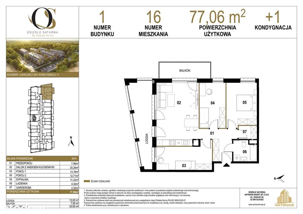 4-pokojowe mieszkanie 77m2 + balkon Bezpośrednio