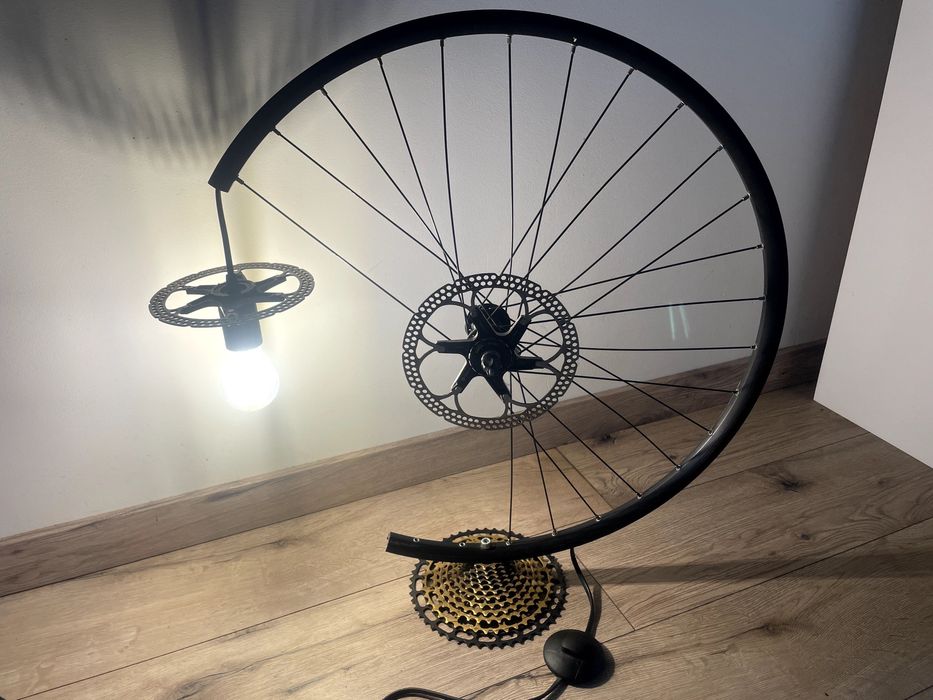 Lampa loft, industrial, rustykalna - koło rowerowe - rękodzieło