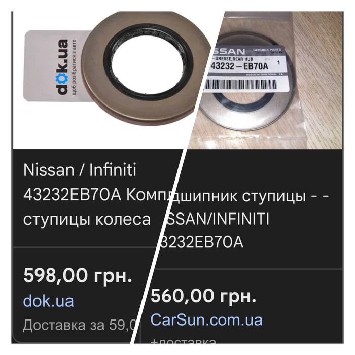 Сальник ступицы NISSAN NAVARA 43232EB70A оригiнал